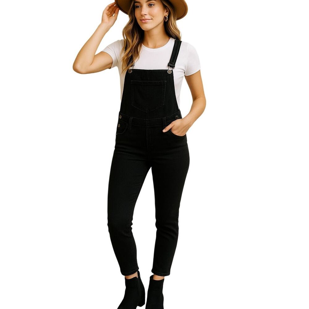 Levi's Women's Small Overalls Jumpsuit Black Slim Ankle Crop